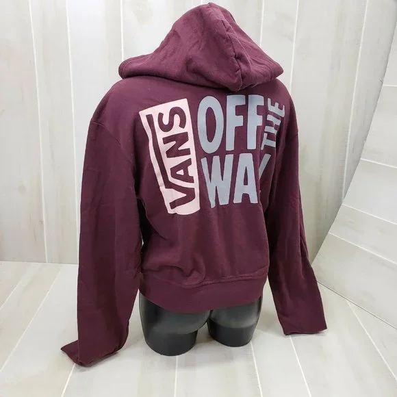 Vans Tops Vans Womens New Zip Hoodie Sweatshirt Maroon Xs